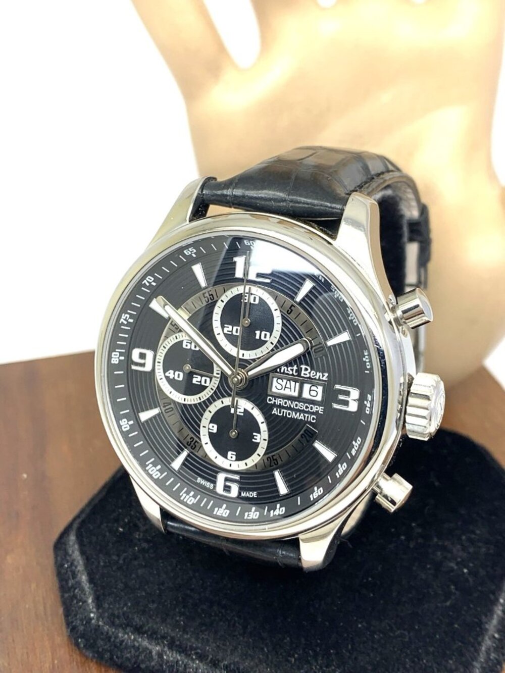 Ernst Benz Men's Watch GC10121 Chrono Scope Swiss Automatic Black Dial 47mm